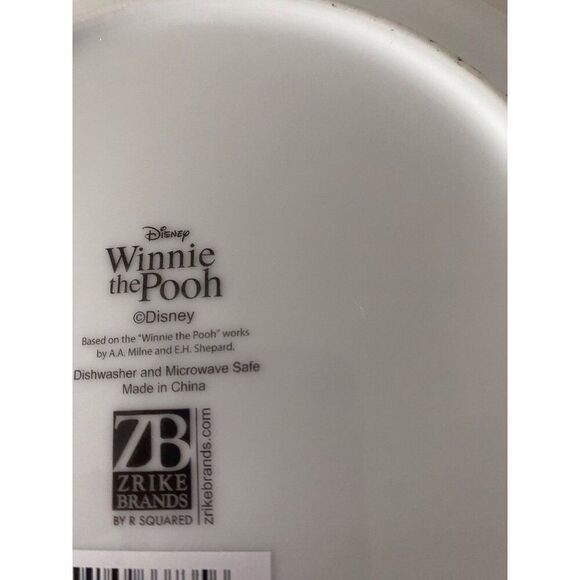 Disney Winnie The Pooh Piglet Walking Along Scalloped Ceramic Salad Plate NEW - Picture 6 of 7